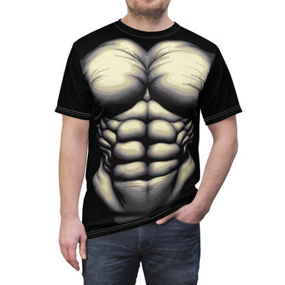 Muscle Torso Graphic Tee — 3D Abs Costume T-Shirt