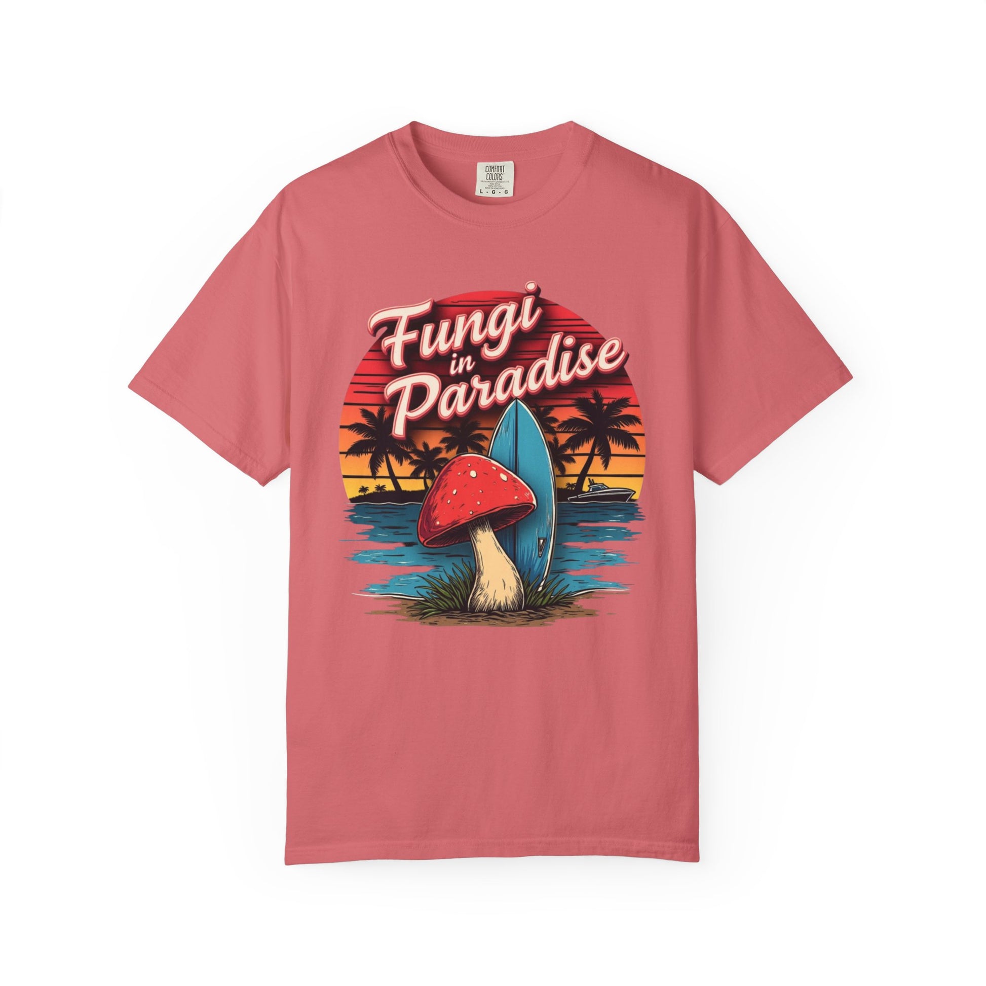 Fungi in Paradise Design, Relaxed Tee, Vintage Style Shirt, Gift for Nature Lovers, Eco-Friendly Apparel - Psychonaut Swag