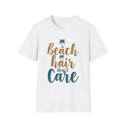 Beach Hair Don't Care Unisex T-Shirt, Summer Vibe Tee, Casual Beachwear, Gift for Beach Lovers, Vacation Attire - Psychonaut Swag