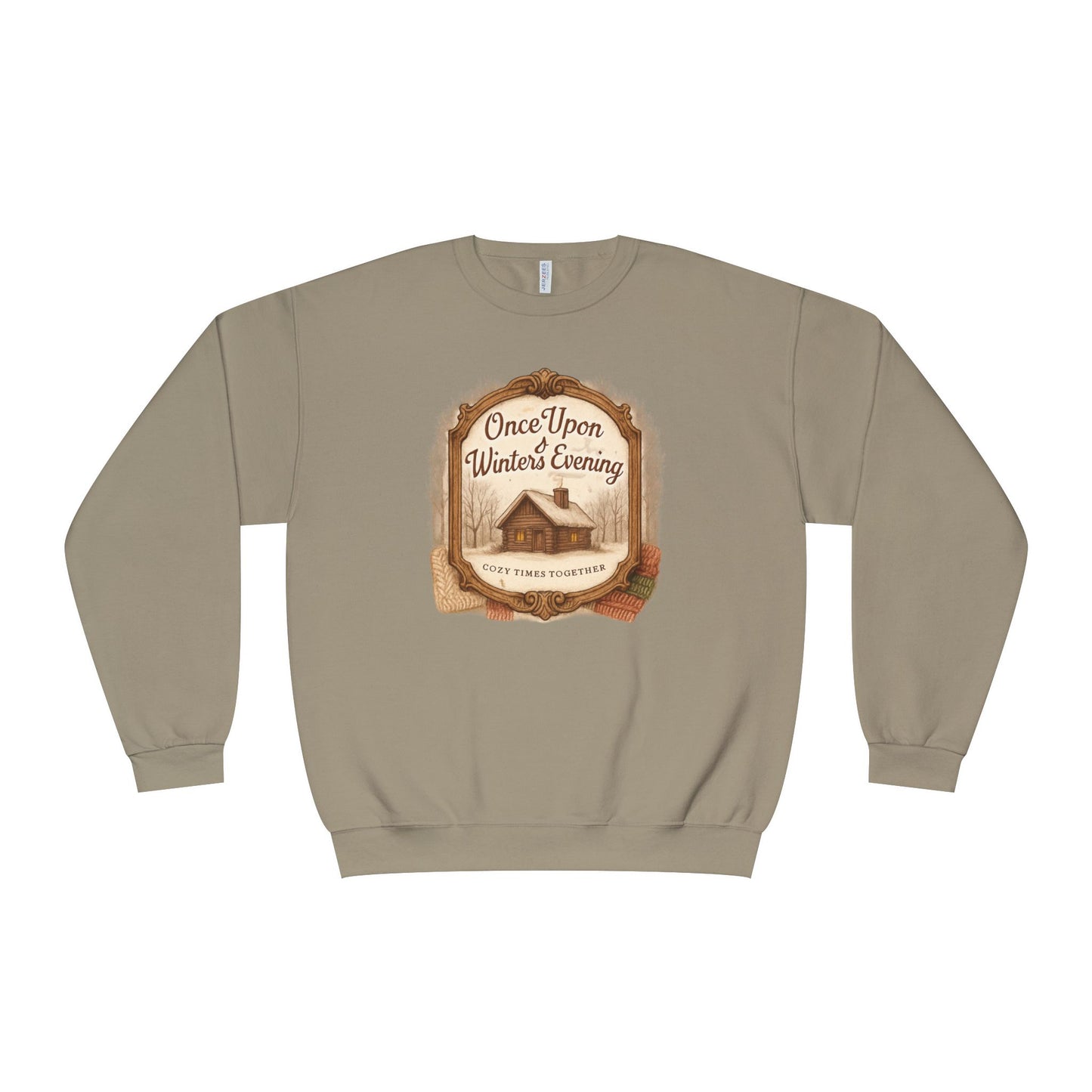 Once Upon a Winter's Cabin, Evening Sweatshirt — Cozy Vintage Holiday Crewneck