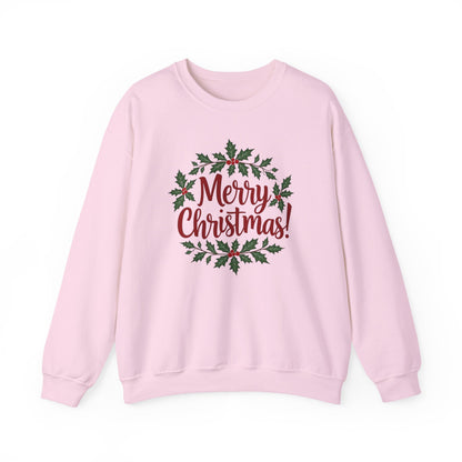 MERRY CHRISTMAS wreath, Crewneck Sweatshirt