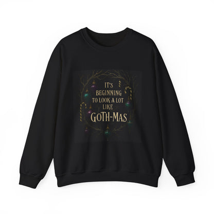 Goth‑Mas Crewneck Sweatshirt — "It's Beginning to Look a Lot Like Goth‑Mas" Holiday Gothic Sweater