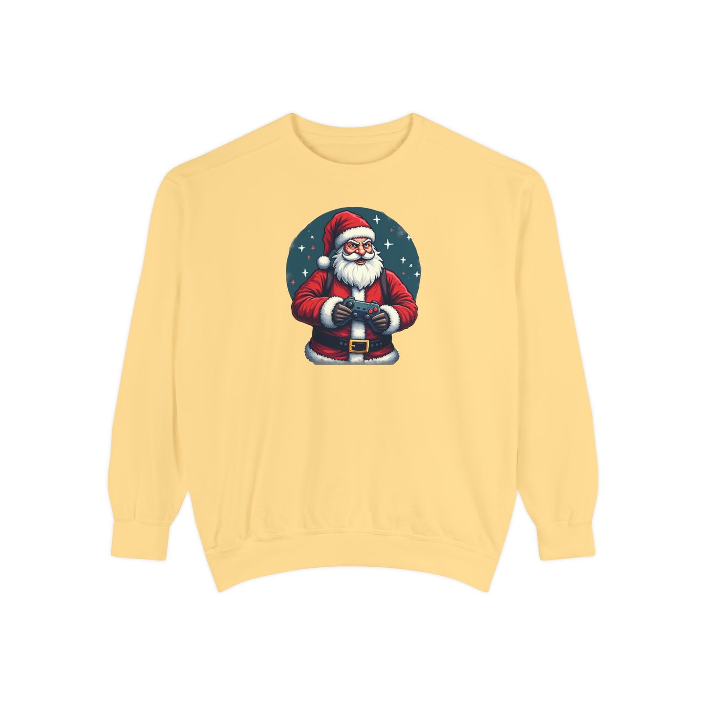 Gamer Santa, Unisex Garment-Dyed Sweatshirt