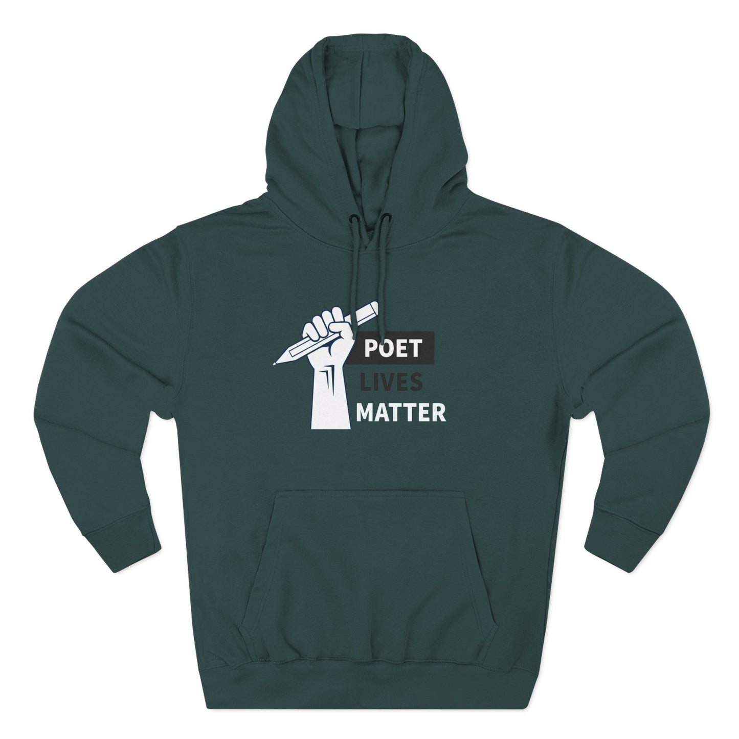 Poet Lives Hoodie — Minimalist Writer Fist Pen Graphic Pullover