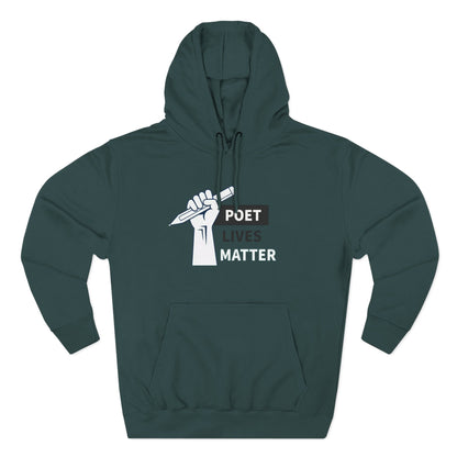 Poet Lives Hoodie — Minimalist Writer Fist Pen Graphic Pullover
