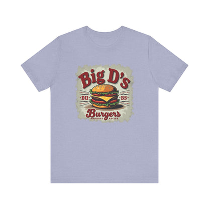Big D's Burgers Unisex Jersey Tee - Fun Foodie Shirt, Casual Wear, Burger Lover Gift, Retro Fast Food T-Shirt, Summer BBQ Fashion - Psychonaut Swag
