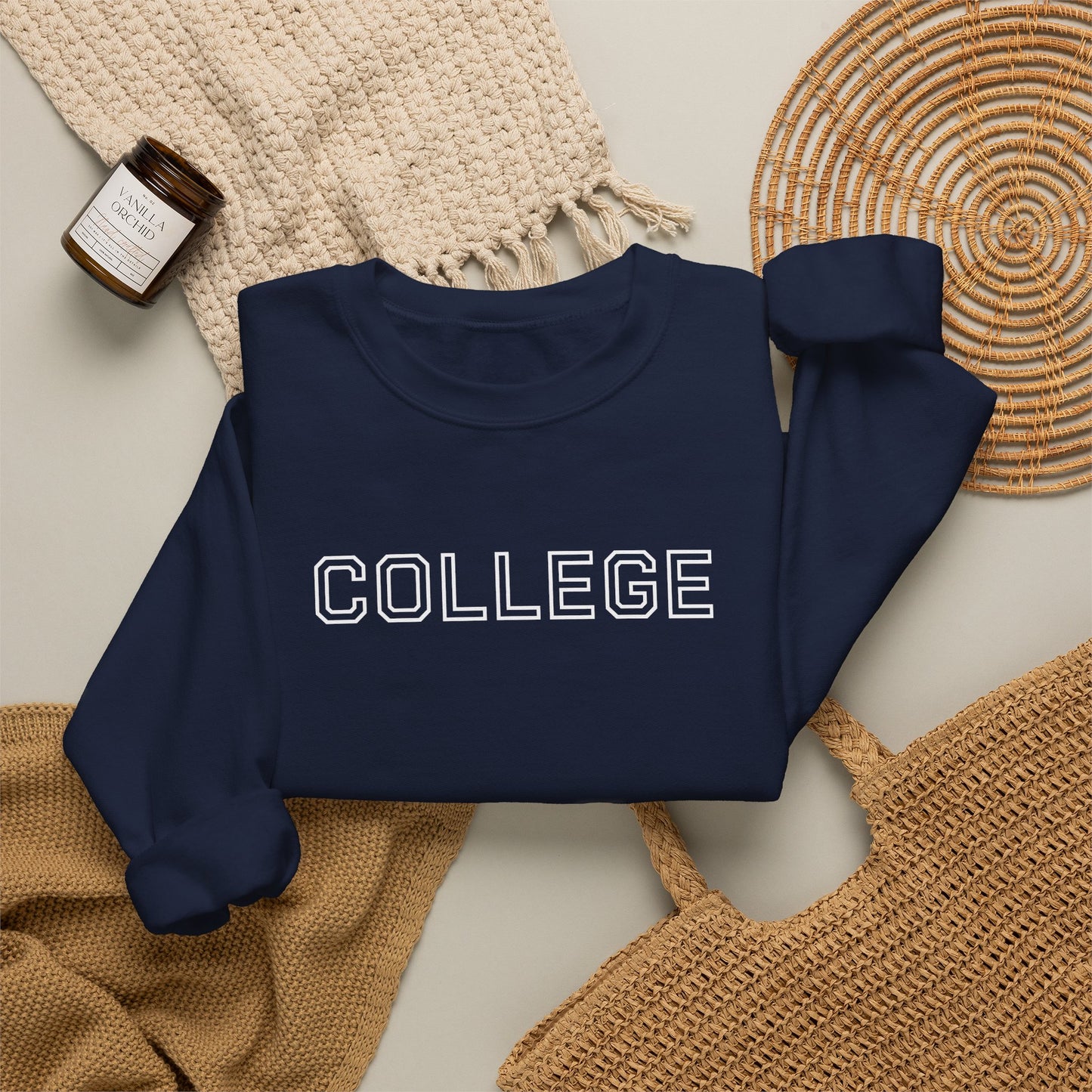 College Crewneck Sweatshirt — Classic Collegiate Pullover