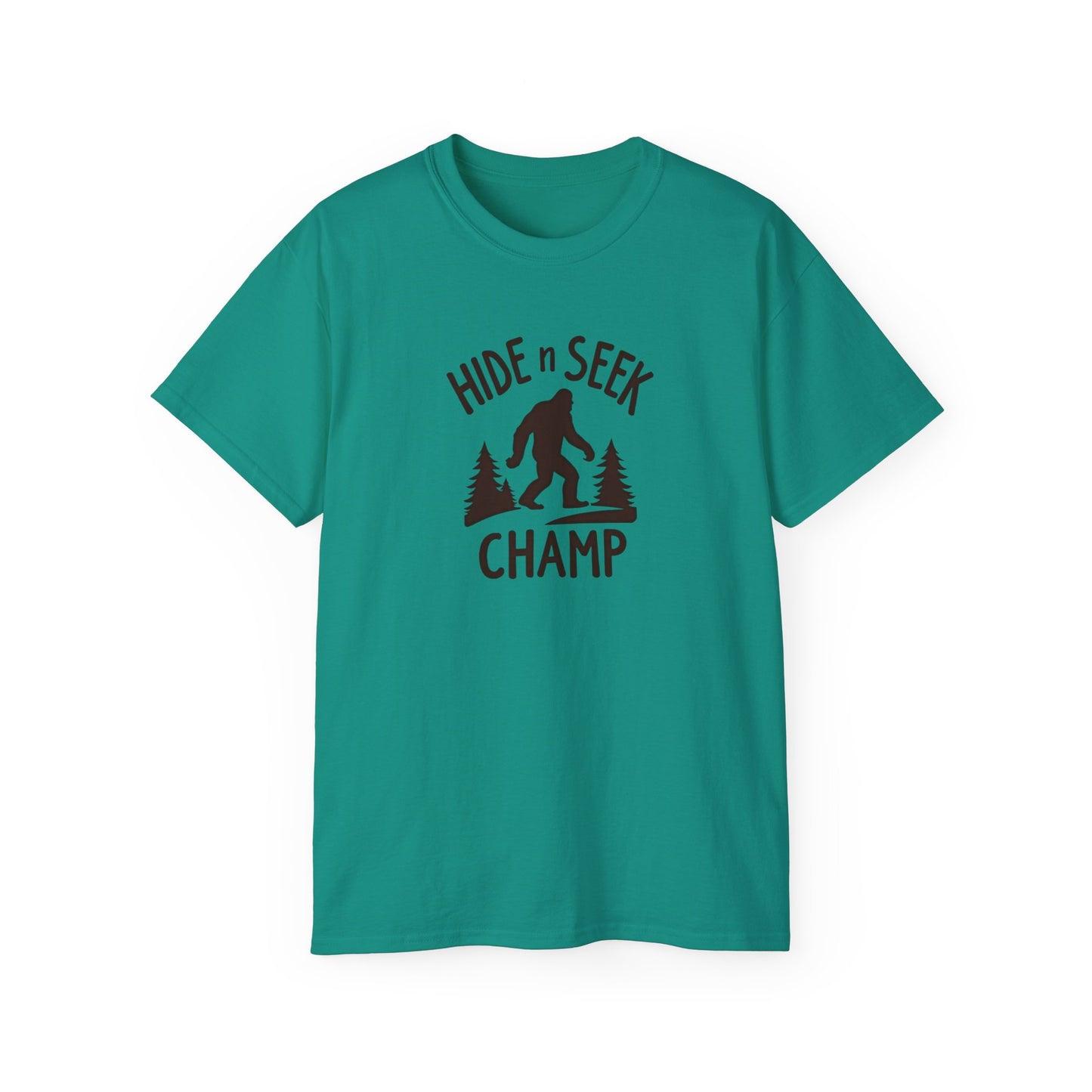 Hide n Seek Champ T-Shirt — Funny Bigfoot Sasquatch Tee