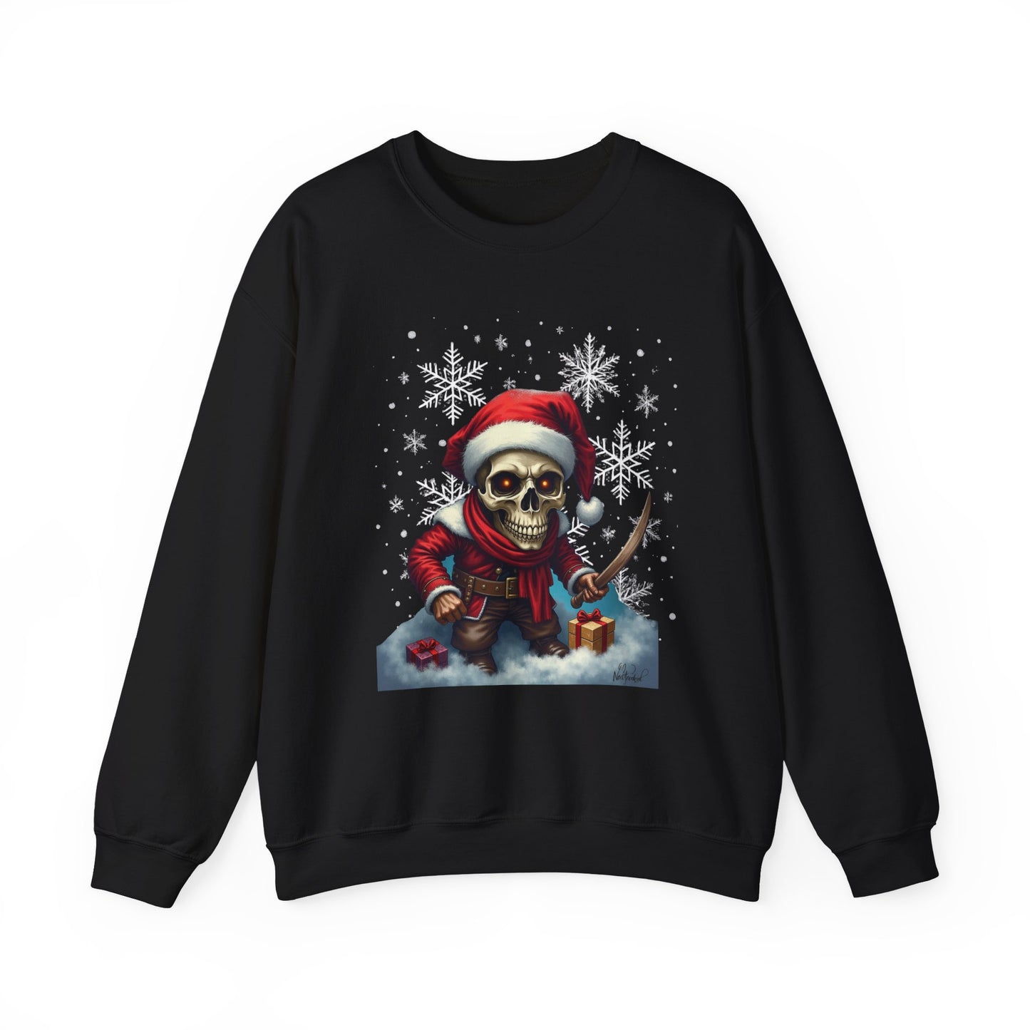 Skull Santa Crewneck Sweatshirt – Dark Christmas Holiday Pullover