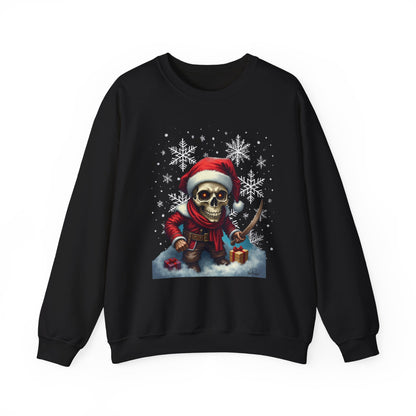 Skull Santa Crewneck Sweatshirt – Dark Christmas Holiday Pullover