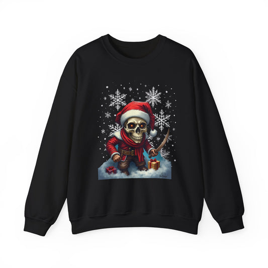 Skull Santa Crewneck Sweatshirt – Dark Christmas Holiday Pullover