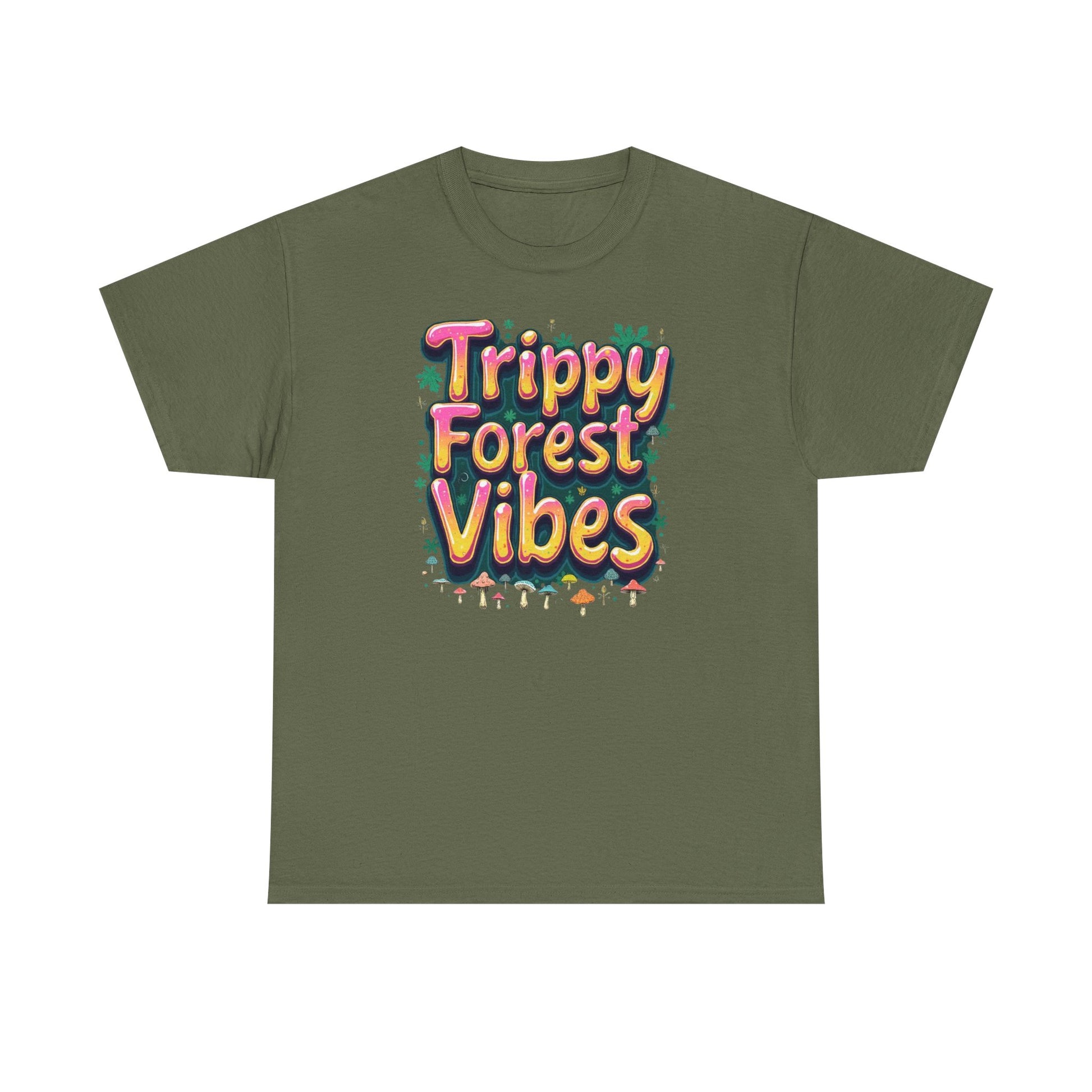Trippy Forest Vibes Tee, Unisex Cotton T-Shirt, Bohemian Graphic Tee, Psychedelic Shirt, Nature Lover Gift, Festival Apparel - Psychonaut Swag