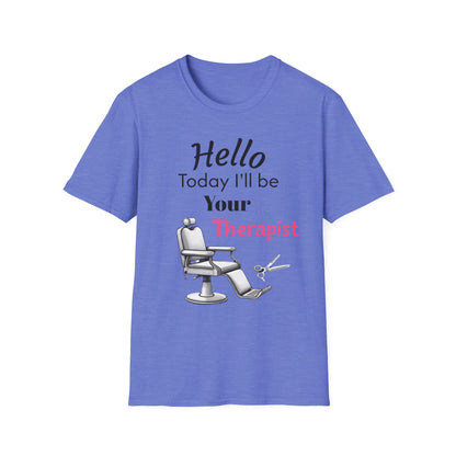 Hair stylist therapy, Unisex Softstyle T-Shirt | Perfect Gift for Barbers, Stylists, Hairdressers, Funny Tee for Self-Care Sundays, Hair Salon [...] - Psychonaut Swag