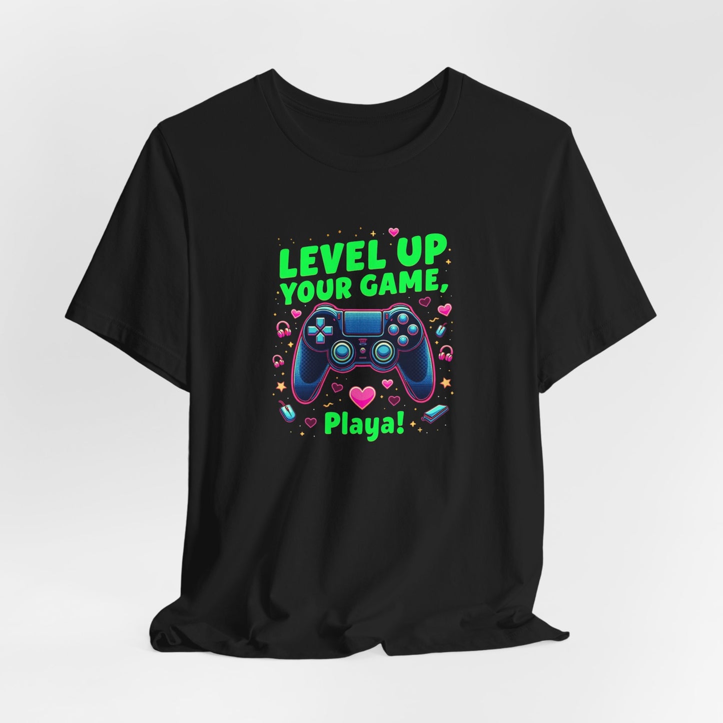 Level Up Your Game Gamer Tee — 'Level Up Your Game, Playa!' Video Game Controller Shirt
