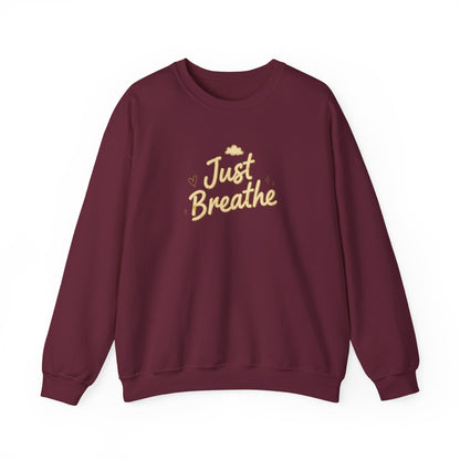 Just Breathe Crewneck Sweatshirt — Relaxation Mindfulness Pullover