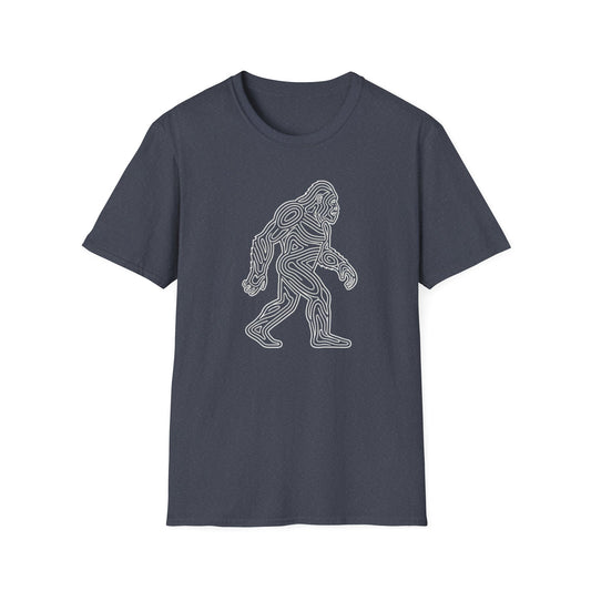 Bigfoot Technical Hike T-Shirt — Sasquatch Outline Graphic Tee