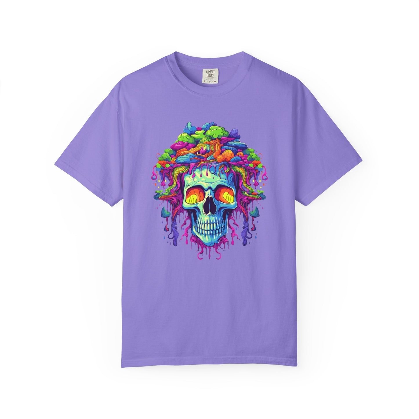 Trippy Skull Vibe, Unisex Garment-Dyed T-shirt