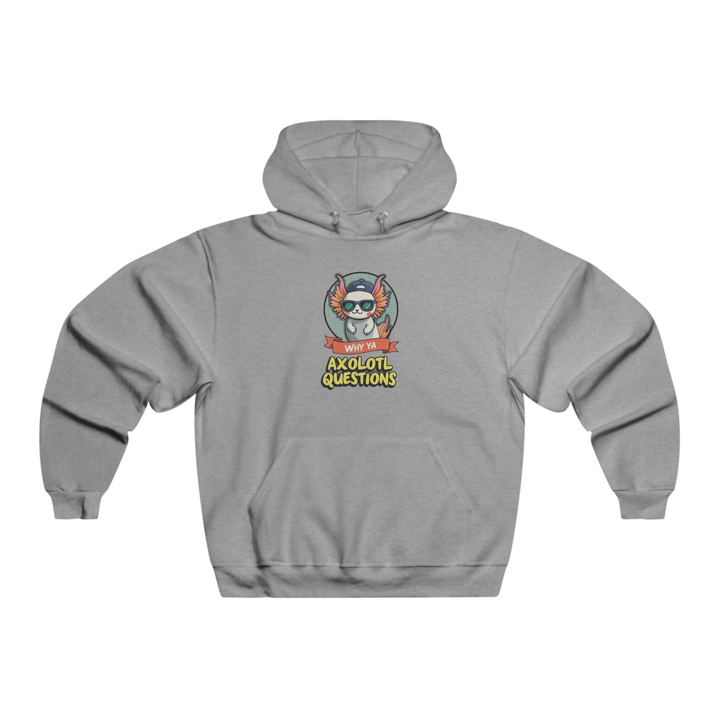 Axolotl Questions Hoodie — Cute Axolotl Cartoon Hooded Sweatshirt