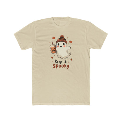 Keep It Spooky Ghost Tee — Cute Halloween Ghost with Pumpkin Drink