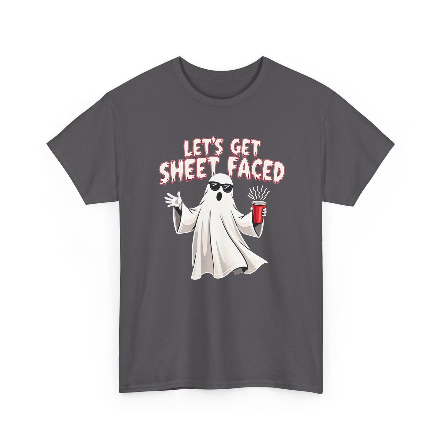 Let's Get Sheet Faced Ghost T‑Shirt — Funny Halloween Party Tee