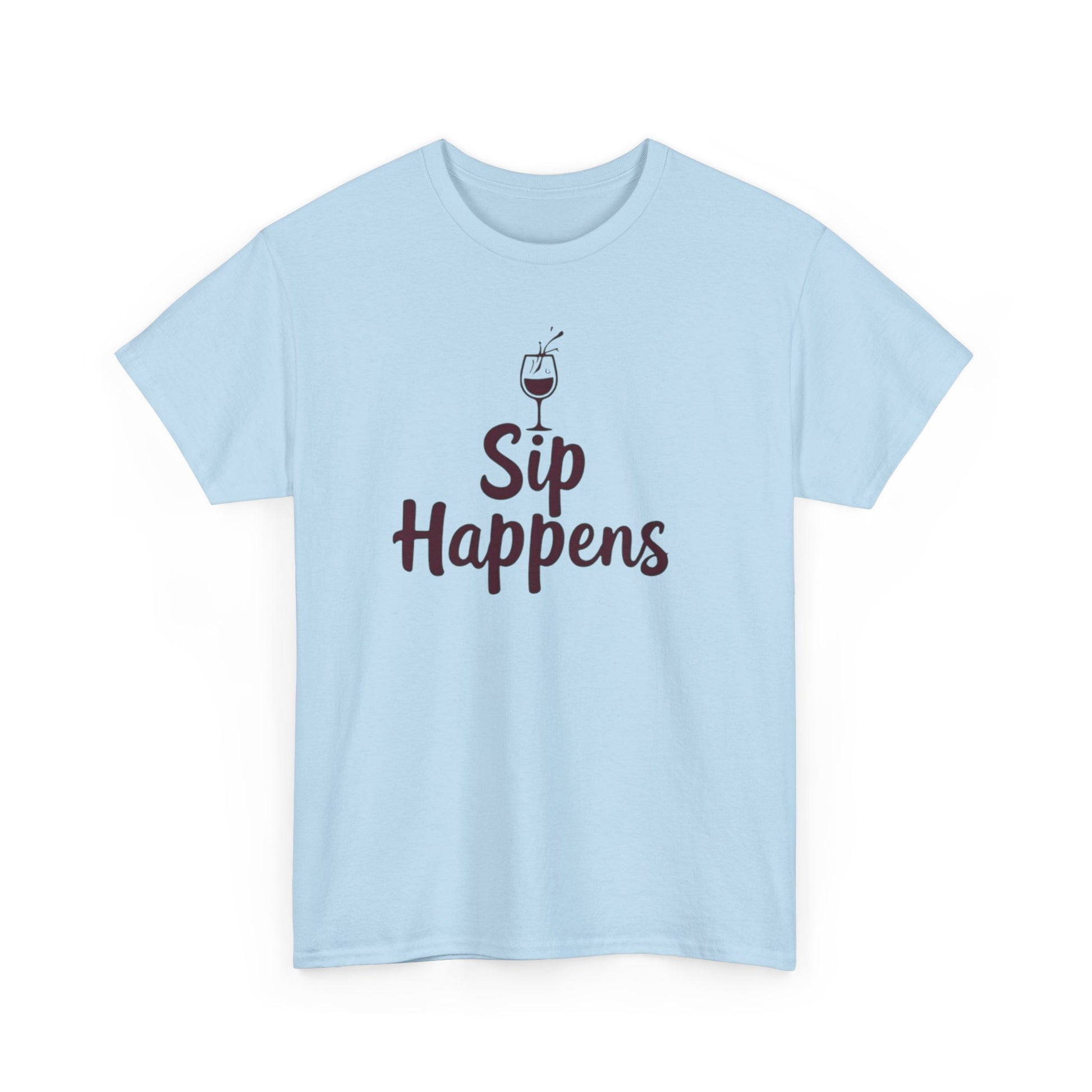 Sip Happens Unisex Heavy Cotton Tee - Funny Graphic Shirt, Casual Wear, Gift for Coffee Lovers, Everyday Comfort, Birthday Party T-Shirt - Psychonaut Swag