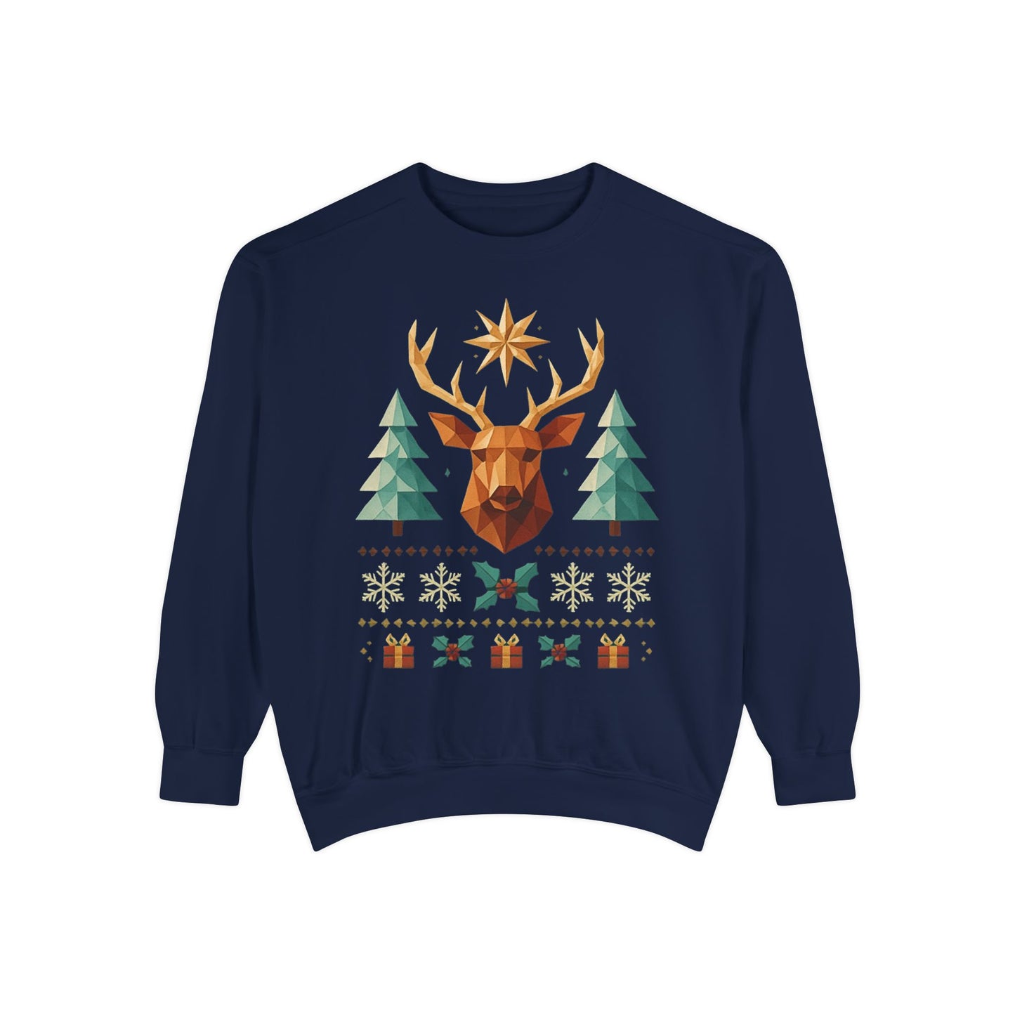 Reindeer Forest Sweatshirt — Vintage Holiday Moose Crewneck