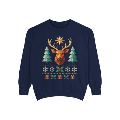 Reindeer Forest Sweatshirt — Vintage Holiday Moose Crewneck