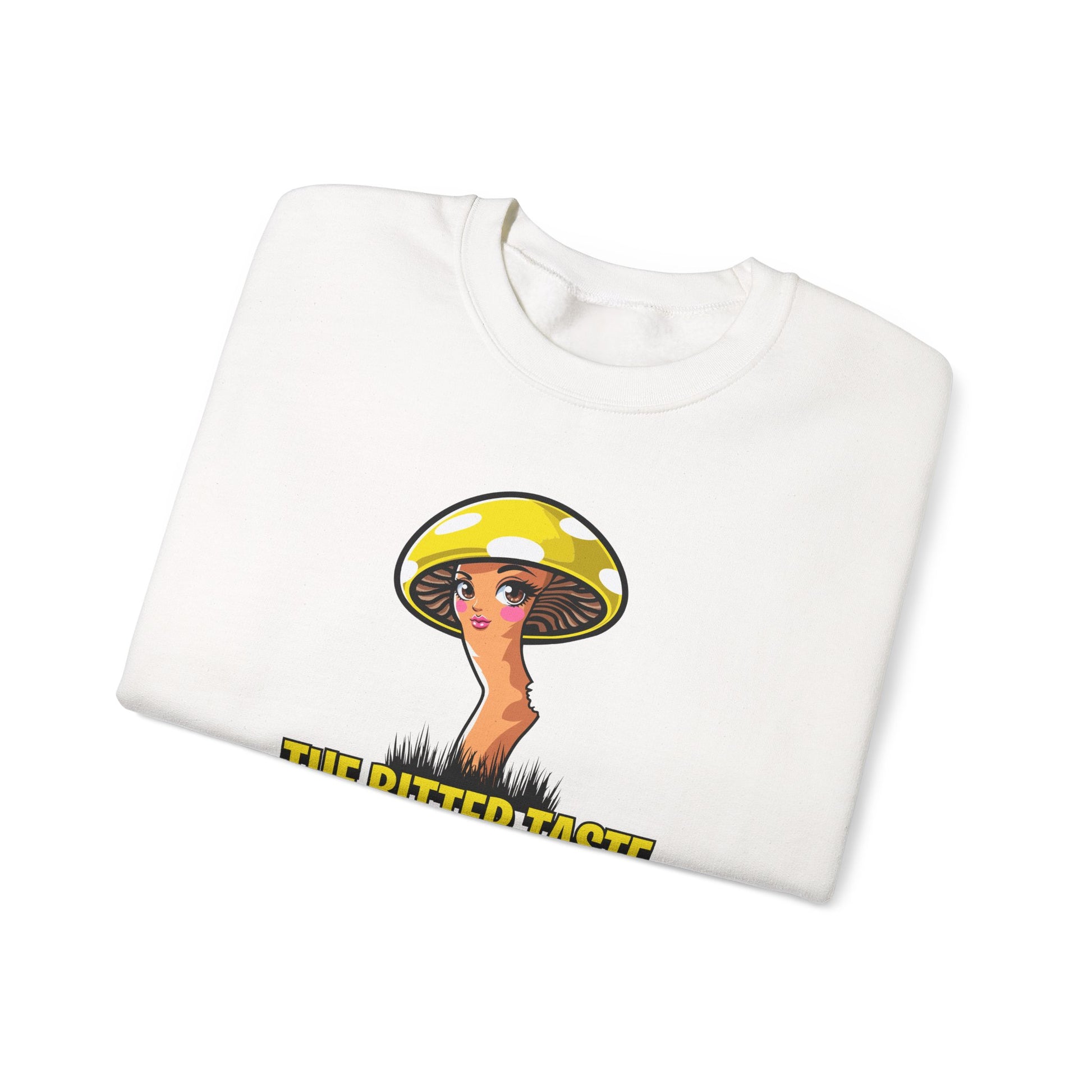 The Bitter Taste of Magic, Mushroom, Unisex Heavy Blend™ Crewneck Sweatshirt - Psychonaut Swag