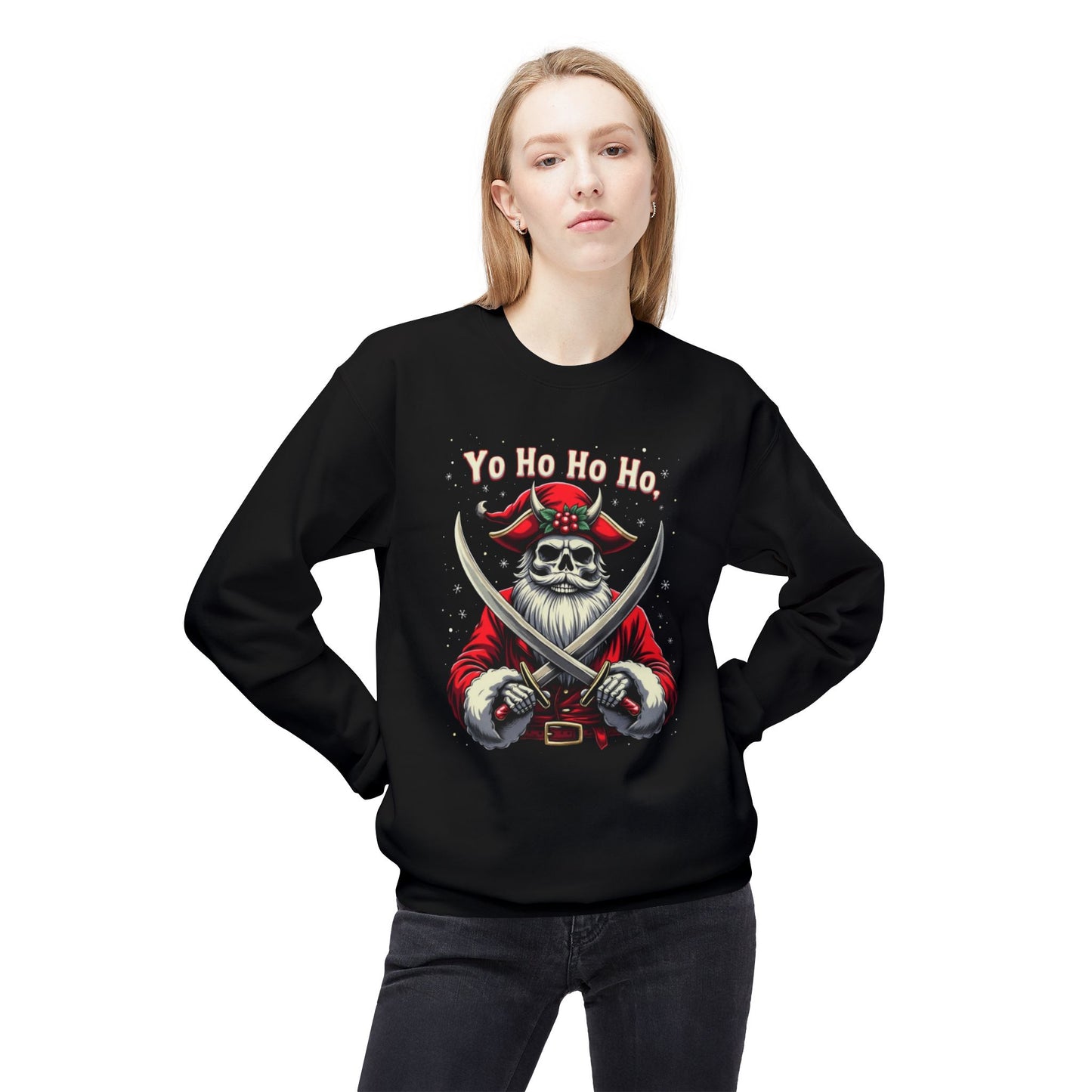 Pirate Christmas, Shiver Season, Unisex Midweight Softstyle Fleece Crewneck Sweatshirt