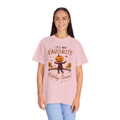 Halloween Pumpkin Head T-Shirt — "It's My Favorite Holiday Season!"