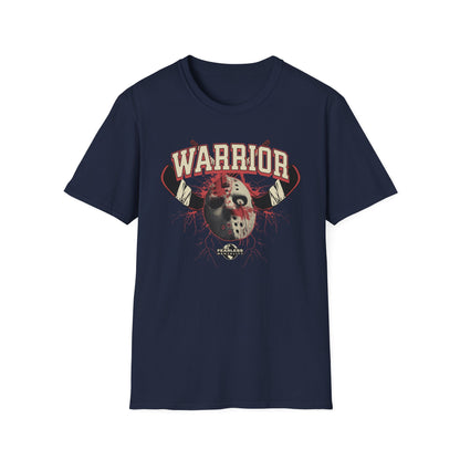 Warrior Hockey Mask T-Shirt — Vintage Sports Skull Design