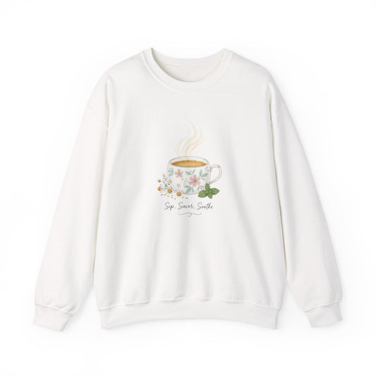 Sip and Soothe, Unisex Heavy Blend™ Crewneck Sweatshirt