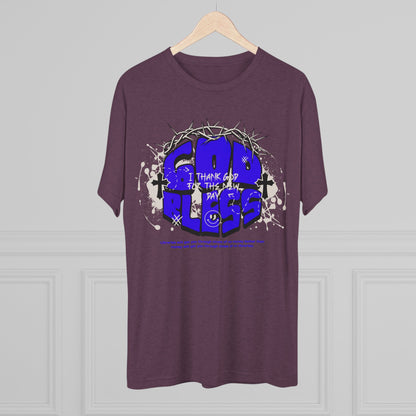 God Bless graphic, Unisex Tri-Blend Crew Tee