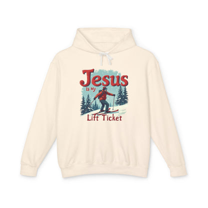 Jesus Is My Lift Ticket Hoodie — Christian Skiing Pullover