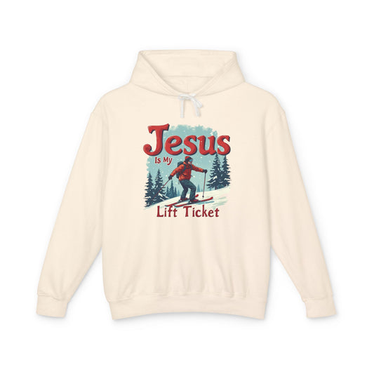 Jesus Is My Lift Ticket Hoodie — Christian Skiing Pullover