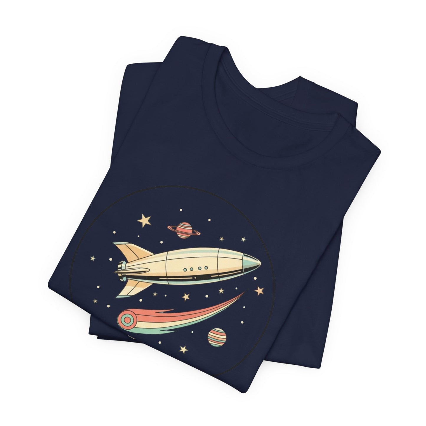 Lunar Excursion Rocket T‑Shirt — Retro Space Graphic Tee