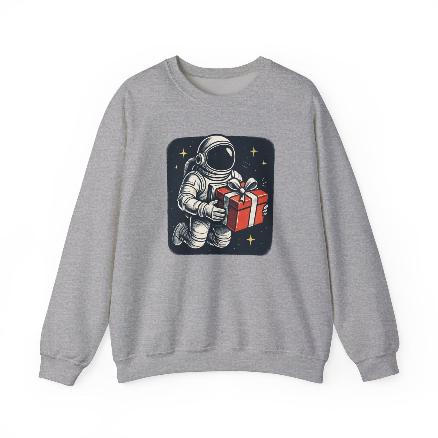 Astronaut holding Gift,  Unisex Heavy Blend™ Crewneck Sweatshirt