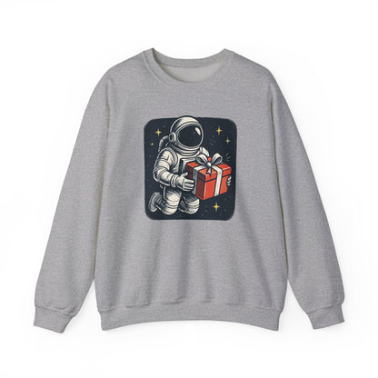 Astronaut holding Gift,  Unisex Heavy Blend™ Crewneck Sweatshirt