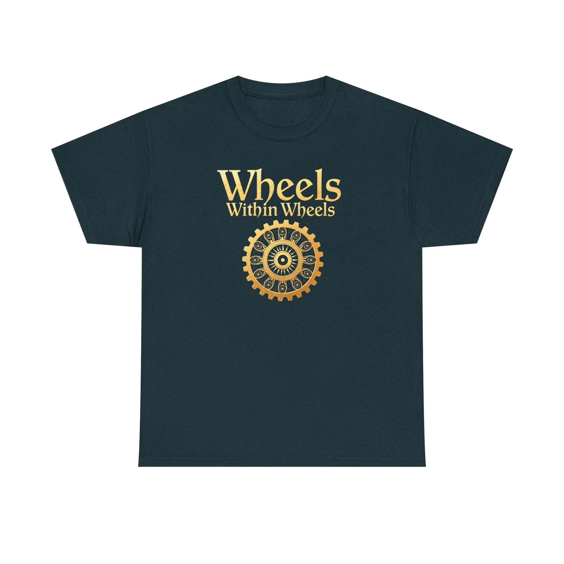 Wheels within wheels, Unisex Heavy Cotton Tee, Casual Wear, Gift for Cyclists, Graphic T-Shirt, Birthday Gift, Summer Style - Psychonaut Swag