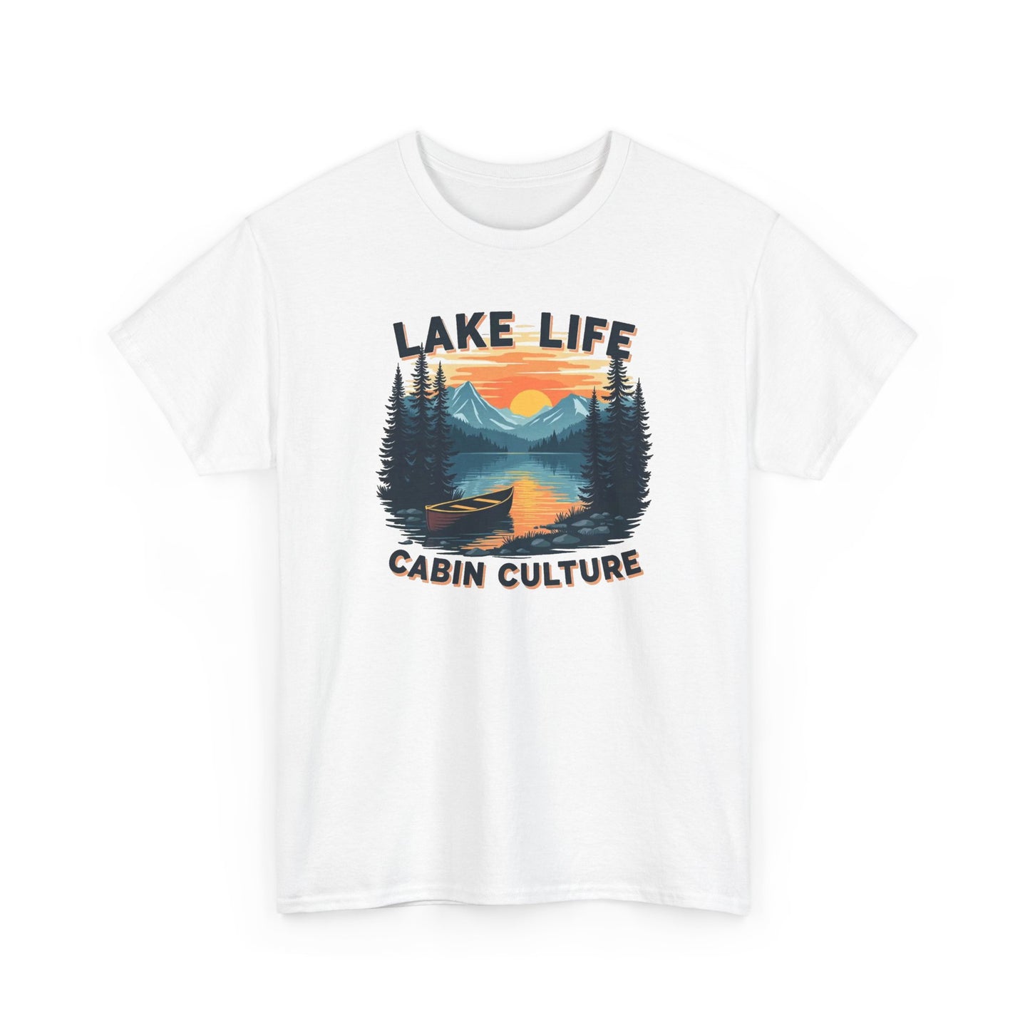 Lake Life Cabin Culture T-Shirt — Vintage Sunset Wilderness Tee