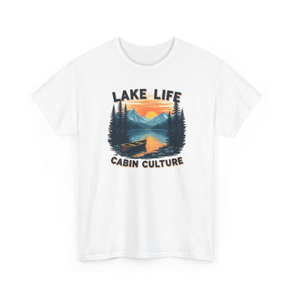 Lake Life Cabin Culture T-Shirt — Vintage Sunset Wilderness Tee