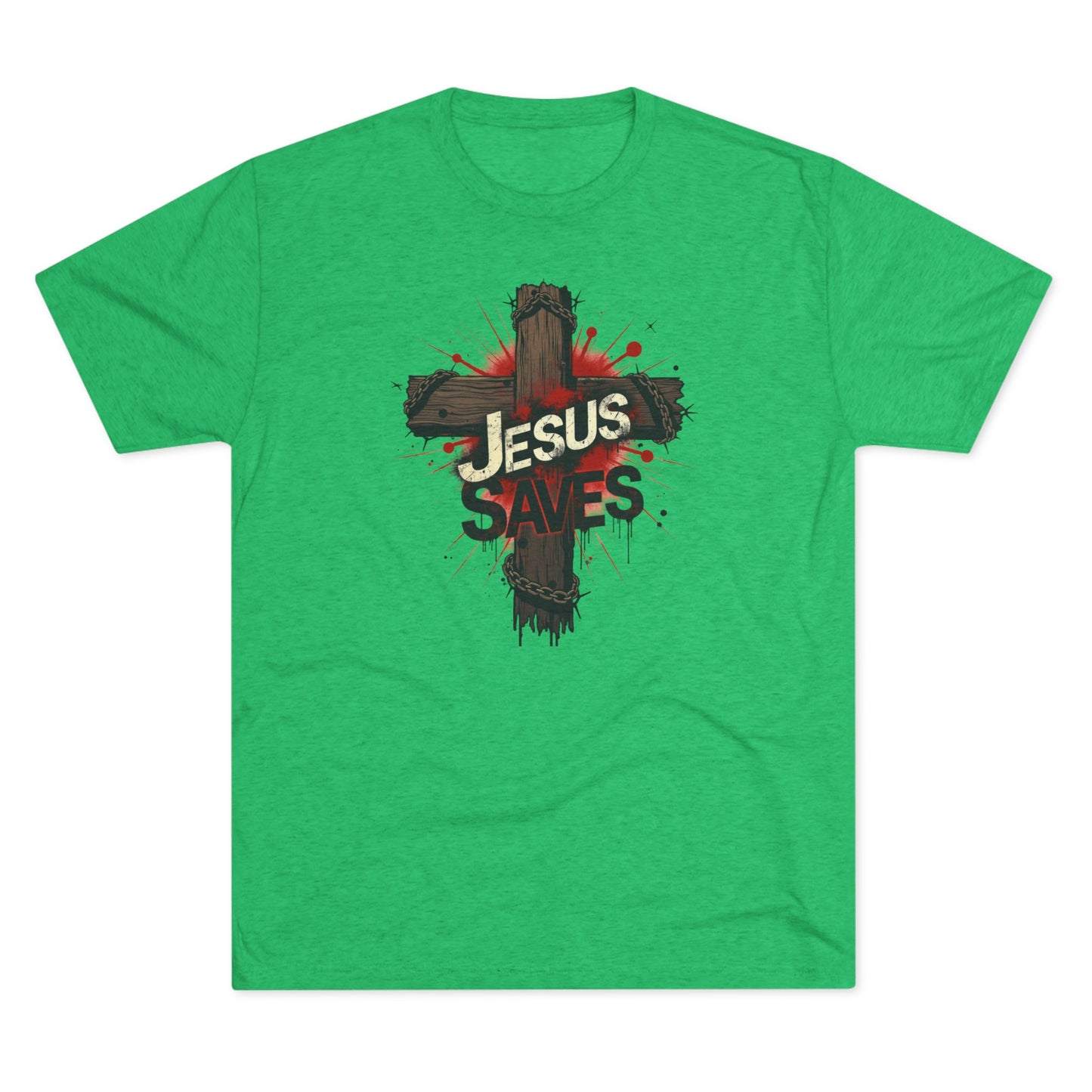 Jesus Saves Cross Tee — Christian Faith Graphic T-Shirt