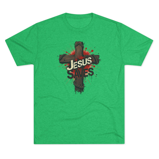 Jesus Saves Cross Tee — Christian Faith Graphic T-Shirt