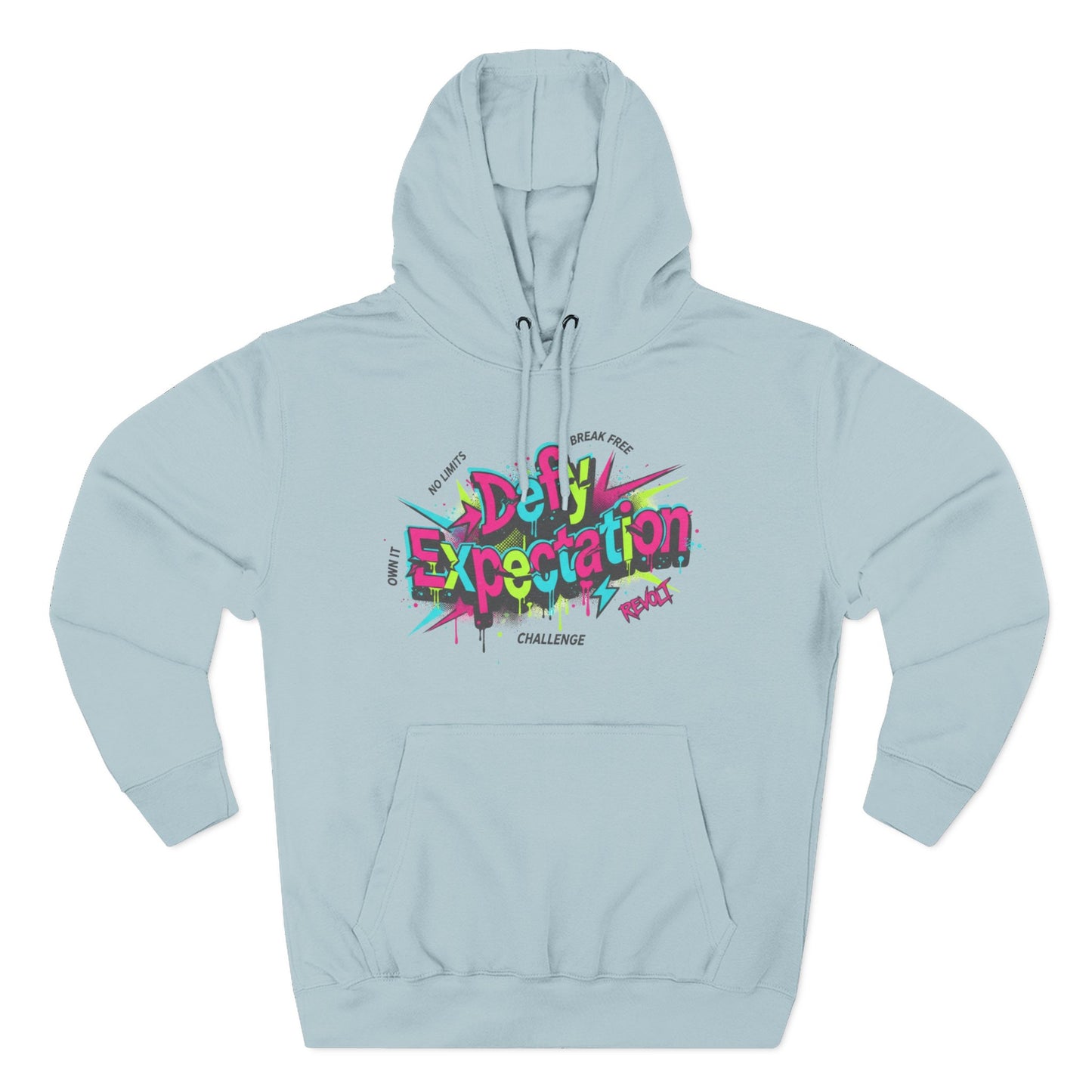 Expectation vs Reality Hoodie — Retro 90s Graffiti 'Defy Expectation' Pullover