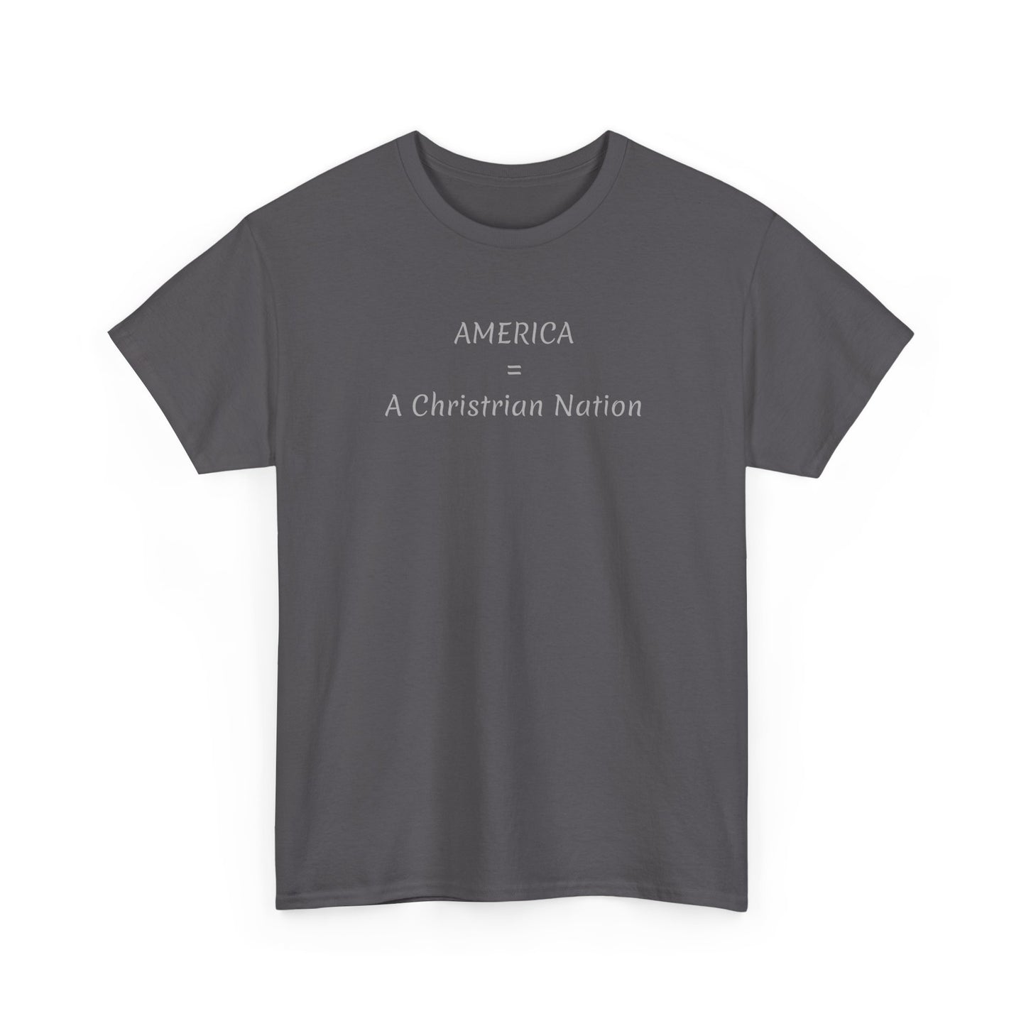 A Christian Nation T-Shirt — Crucifix Over American Flag Graphic Tee
