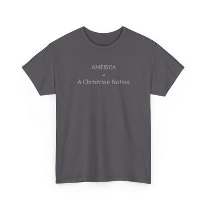 A Christian Nation T-Shirt — Crucifix Over American Flag Graphic Tee
