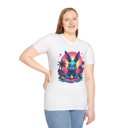Easter Bunny Neon Sunset, unisex T-Shirt