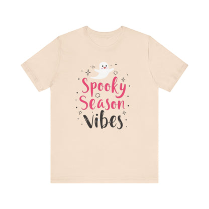 Spooky Season Vibes Tee, Halloween T-Shirt, Unisex Ghost Shirt, Cute Fall Apparel, Casual Halloween Outfit, Halloween Gift