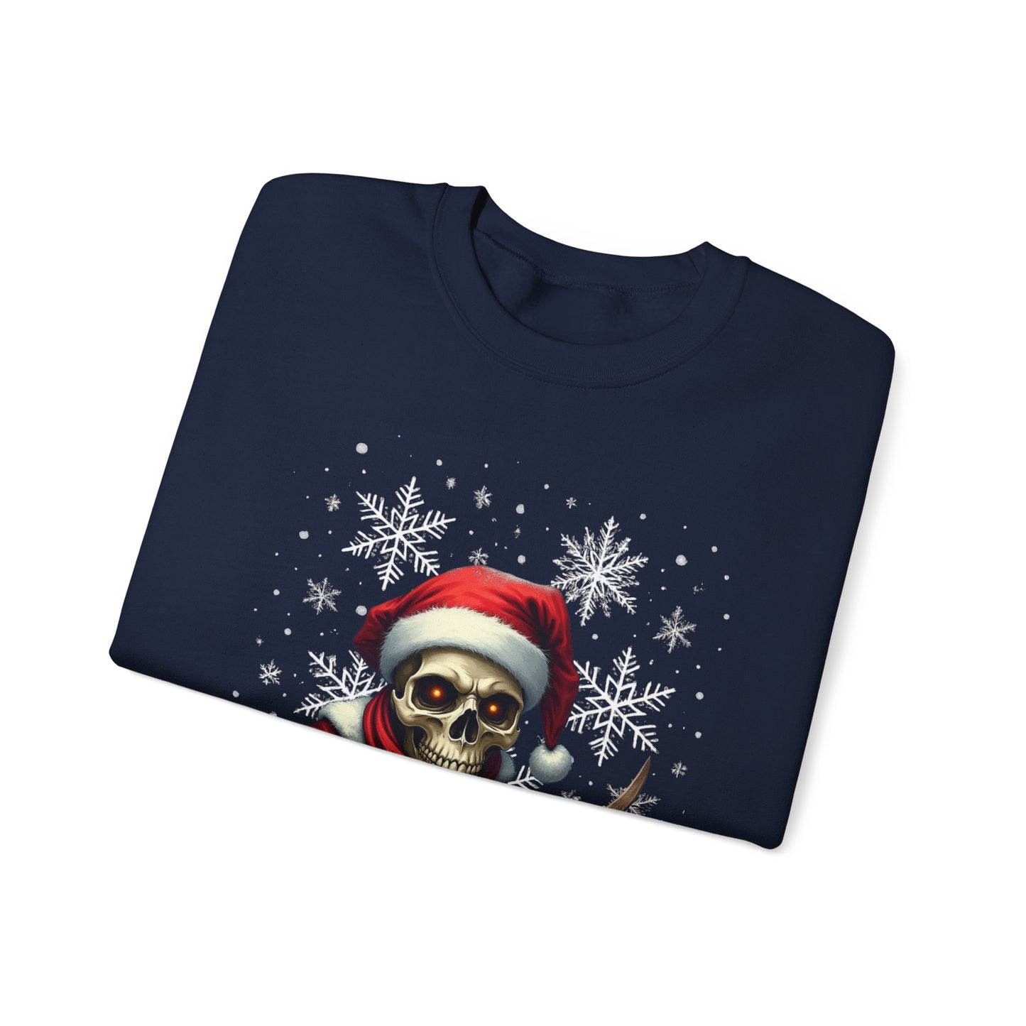 Skull Santa Crewneck Sweatshirt – Dark Christmas Holiday Pullover