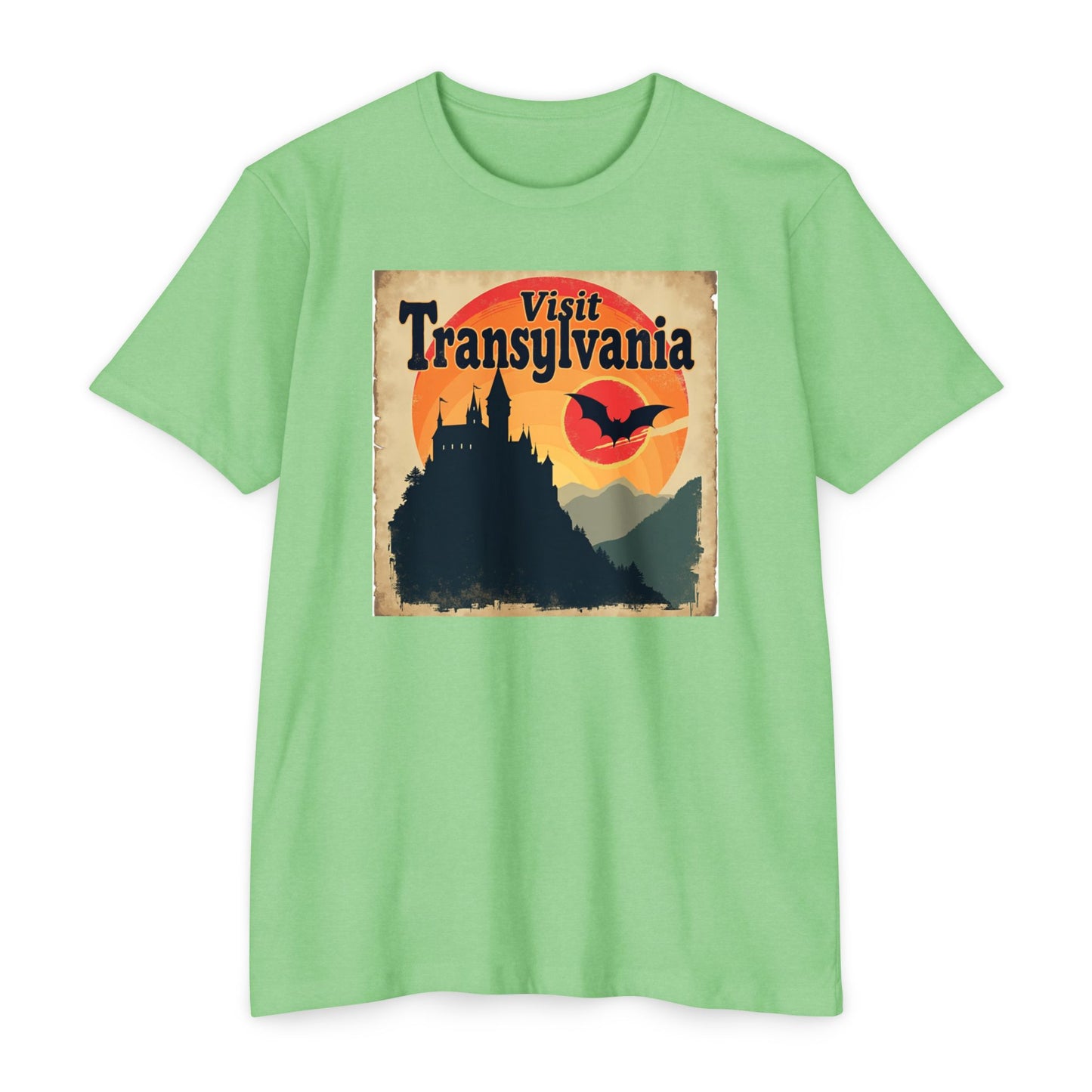 Visit Transylvania T-Shirt — Vintage Vampire Castle Halloween Tee
